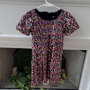 MIA Multicolor Sequin Short Sleeve Party Dress